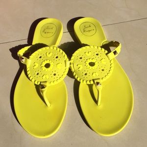 Neon yellow Jack Rogers Georgica Jelly Sandals 10